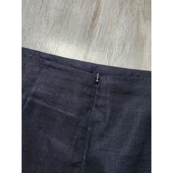 VTG Valerie Stevens Petite Pure 100% Linen Navy Blue Skirt Pnecil Hidden Zip 14 - Picture 8 of 8